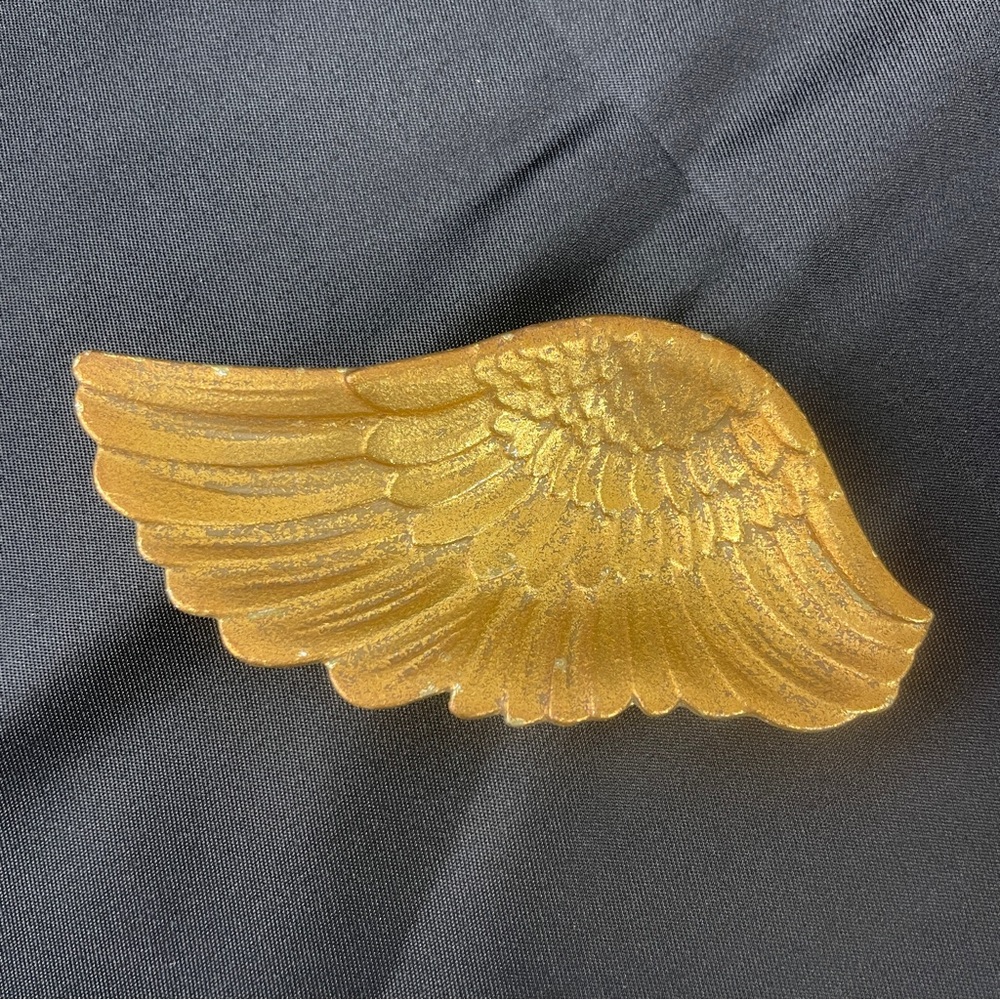 Golden Angel Wing Accessory Ring Tray Trinket Dish